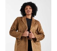 ONLY Curve - Blazer in camoscio sintetico marrone chiaro 54