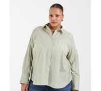 Only Curve - Camicia a maniche lunghe verde a righe 50