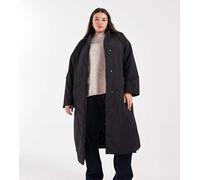 ONLY Curve - Cappotto taglio lungo allacciato in vita nero XS
