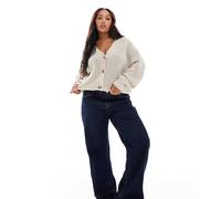 ONLY Curve - Cardigan color pietra con scollo a V-Neutro L