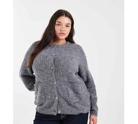 Only Curve - Cardigan grigio con scollo rotondo e tasche S