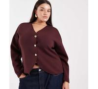 ONLY Curve - Cardigan strutturato marrone scuro S