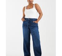 ONLY Curve Gianna jeans dritti con vita annodata blu scuro 48