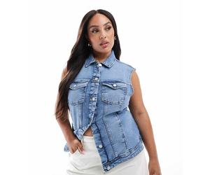 ONLY Curve - Gilet di jeans lavaggio azzurro-Blu 48