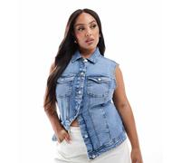 ONLY Curve - Gilet di jeans lavaggio azzurro-Blu 50