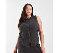 ONLY Curve - Gilet grigio scuro accollato in coordinato S