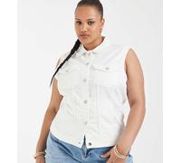 ONLY Curve - Gilet in denim bianco 44