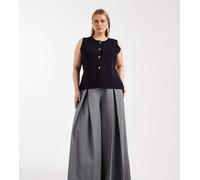 ONLY Curve - Gilet in maglia compatta color blu navy con spacco S
