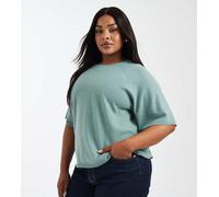 Only Curve - Maglione a maniche corte verde chiaro L