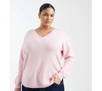 ONLY Curve - Maglione rosa chiaro con scollo a V XL