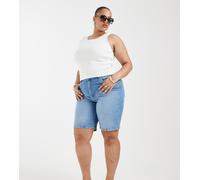 ONLY Curve - Pantaloncini bermuda a vita alta azzurri-Blu 44