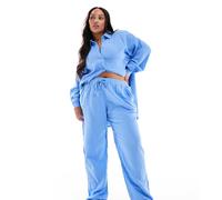 ONLY Curve - Pantaloni blu in mussola in coordinato 48