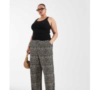 ONLY Curve - Pantaloni con stampa zebrata-Nero 52