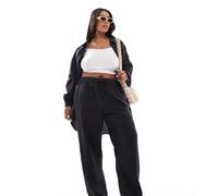 ONLY Curve - Pantaloni in mussola antracite in coordinato-Grigio 46