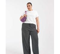 Only Curve - Pantaloni neri a righe-Nero L