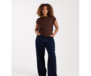 ONLY Curve - Snow - Jeans a fondo ampio a vita alta blu scuro 46