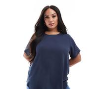 Only Curve - Top a maniche corte blu navy 48