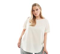 ONLY Curve - Top a maniche corte color crema-Bianco 48