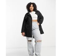 Only Curve - Trench taglio corto nero con cintura XL