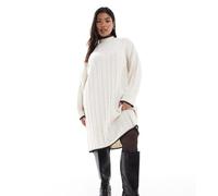 ONLY Curve - Vestito corto bianco in maglia con cuciture a contrasto L