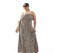 ONLY Curve - Vestito lungo con stampa animalier-Rosa 50