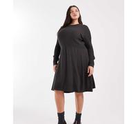 ONLY Curve - Vestito maglia lavorato a trecce grigio scuro M