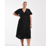 ONLY Curve - Vestito midi a portafoglio nero 54