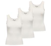 ONLY Damen Top 3er Pack Tank Top ONLSARA SHARAI LIFEW Nero Bianco, Punta Gerippt