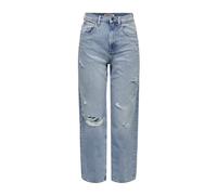 ONLY - Denim High Waist Straight Leg Jeans - - Jeans - Donna - Blu - W30