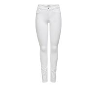 Only Donna Objmanja L/s Knit Pullover Noos Jeans Skinny Not Applicable, Bianco (White White), 34/L32 (Taglia Unica: X-Small)
