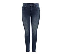 ONLY Donna ONLBLUSH Life Mid SK Ank Raw REA409 Noos Pantaloni, Blue Black Denim, M/30