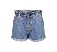 Only Donna Onlcuba Life Paperbag DNM Shorts Dot005 Pantaloncini Not Applicable, Medium Blue Denim, M