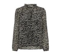 ONLY - Blusa accollata con stampa animalier-Nero 36