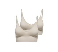 ONLY Donna Top Crop Canotta Maglia Bustier Bralette 2 Pezzi