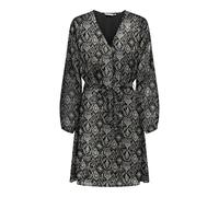 ONLY Onlcera Wvn Noos-Abito Corto a 3/4 Vestito, Black/AOP:Shana Grafic, L Donna