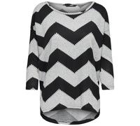 ONLY 15144286, Maglia a Maniche Lunghe Donna, Multicolore (Light Grey Melange AOP:w. Black Zigzag), 40 (Taglia Produttore: Large)
