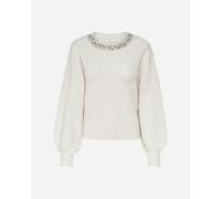 ONLY Onlelsa-Pullover Knt L/S Maglione, Dettagli: Melange Bianca/Pietra Pumice, XS Donna