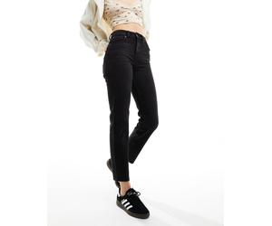 Only - Emily - Jeans dritti a vita alta alla caviglia nero slavato W33 L32