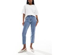 Only - Emily - Jeans dritti lavaggio chiaro a vita alta-Blu W30 L32