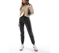 Only - Emily - Pantaloni alla caviglia neri in pelle sintetica-Nero S L34