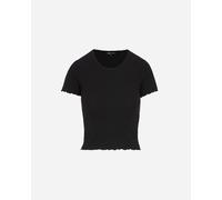 ONLY Maglia Corta a Coste Cropped con Manica Corta e Scollo Rotondo per Donna ONLEMMA