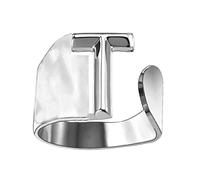 Only faith Anelli di lettere iniziali regolabili in acciaio inossidabile, lettere aperte anelli per le donne gioielli di moda