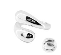 Only faith Anello Donna Goccia Argento Anello Regolabile Aperto Lacrime Gocce D'acqua Per Le Donne Gioielli Di Modo In Acciaio Inox