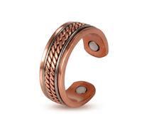 Only faith Anello magnetico in rame puro con magneti al neodimio regolabile | Anello da donna 3500 Gauss, design vintage intrecciato, ipoallergenico, senza nichel e piombo