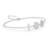 Only faith Bracciale tripla protezione con nodo di strega, Tetragramaton e medaglia di San Benedetto, acciaio inossidabile 316L, 17 cm regolabile, catena 1 mm, amuleto esoterico, oro e argento, 17.0