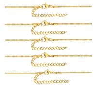 Only faith Catene in acciaio inox, 40 cm + 5 cm, estensore, varietà di disegni, ipoallergeniche, oro e argento, Barbada Clásica 1,5 mm, Acciaio inossidabile, Nessuna pietra preziosa