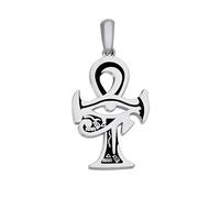 Only faith Ciondoli esoterici in argento Sterling 925, timbro di 7 arcangeli e croce egiziana con occhio di Horus, 3 cm, 3 Centímetros, Argento sterling, Nessuna pietra preziosa