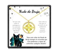 Only faith Collana Nodo della Strega Acciaio inossidabile. Ciondoli con confezione regalo Nodo Celtico Trisquel Talismano Protezione Regalo, Zircone.