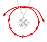 Only faith Collana nodo di strega, ciondolo da donna in acciaio inox, 45 cm, disponibile in argento e oro, Pequeño, Acciaio inossidabile, Nessuna pietra preziosa