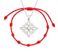 Only faith Collana nodo di strega, ciondolo da donna in acciaio inox, 45 cm, disponibile in argento e oro, Pequeño, Acciaio inossidabile, Nessuna pietra preziosa